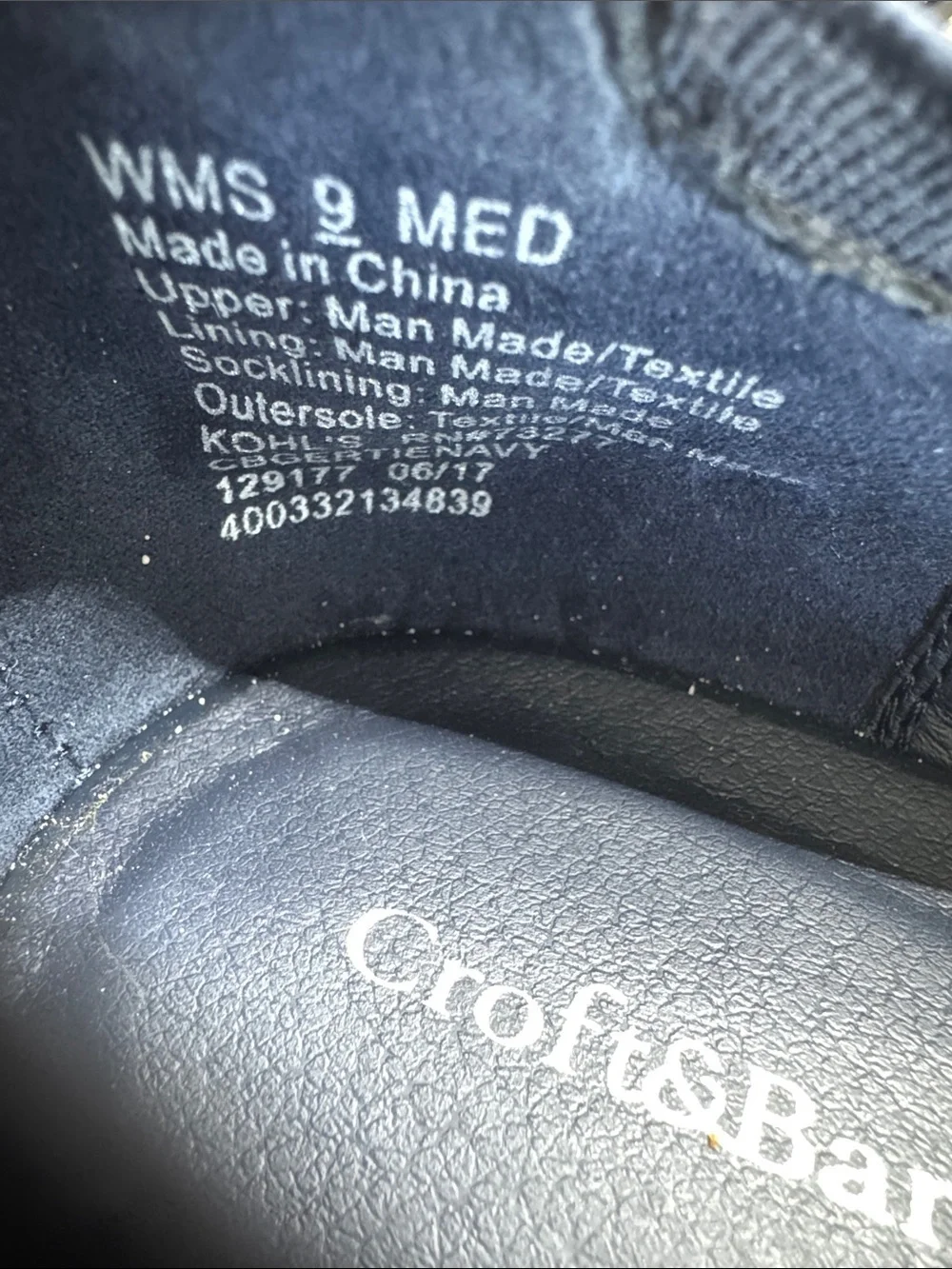 croft & barrow ortholite Navy Patent Wedge with cross cross AccentNEW 9